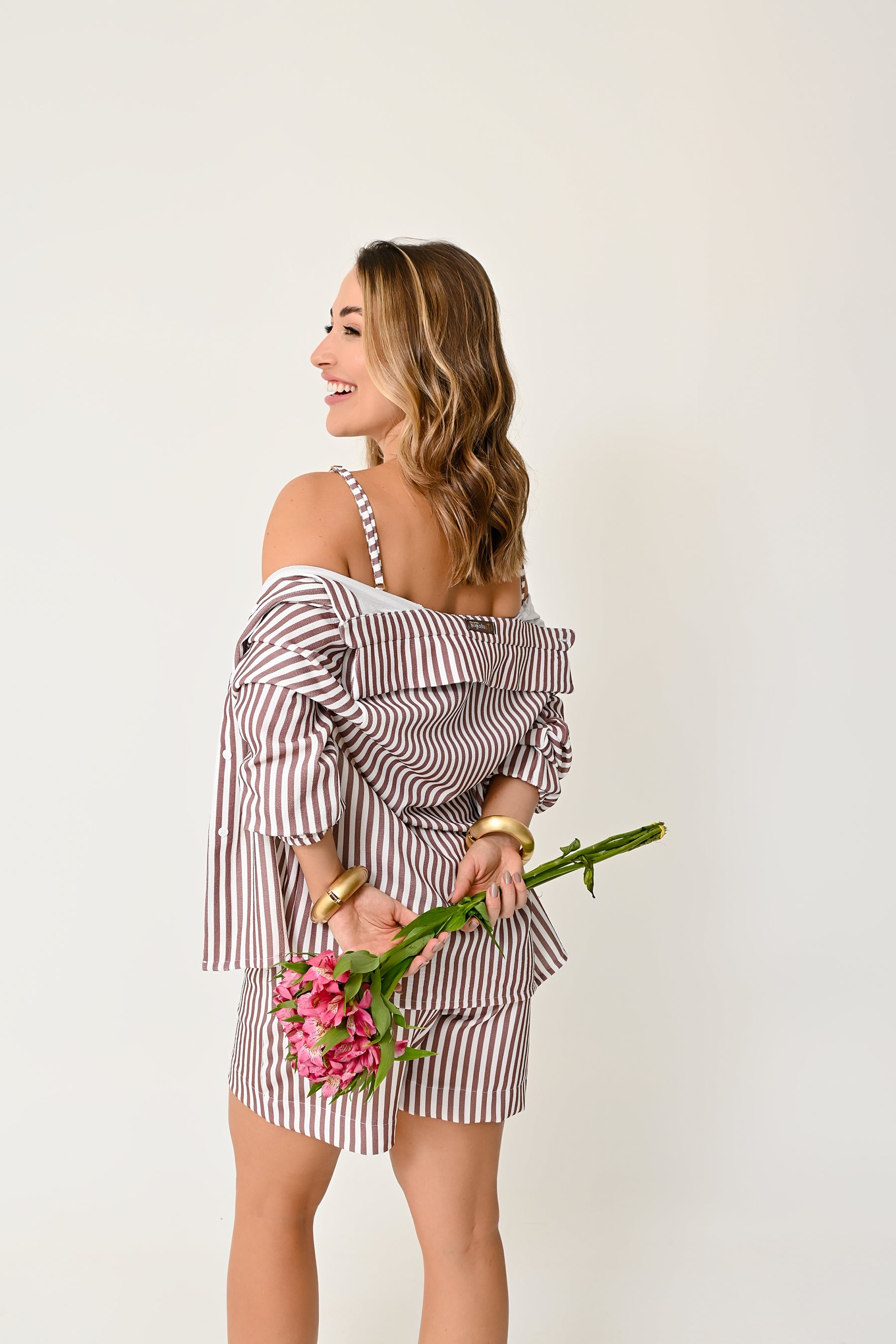 Conjunto Listrado 3 Peças Verão - Elegância e Conforto no Estilo Casual