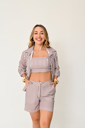Conjunto Listrado 3 Peças Verão - Elegância e Conforto no Estilo Casual